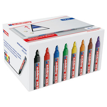 MARKERS, DRYWIPE WHITEBOARD, CHISEL TIP, 8 Assorted Colours, Pack of 50