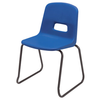 GH20 CHAIRS, SKID BASE - NON FR SHELL, Sizemark 6 - 460mm Seat height, Black