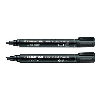 PERMANENT MARKERS, STAEDTLER(R) Lumocolor 350/352, Chisel Tip (2-5mm line width), Pack of 10