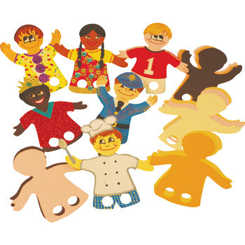 CLASSROOM RESOURCE PACKS - ROLE PLAY, Card Finger Puppets, Pack of 50