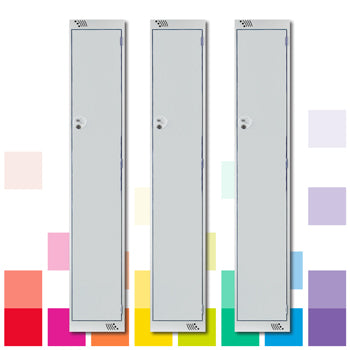 SINGLE DOOR LOCKERS, 450mm depth, Grey, Smartbuy