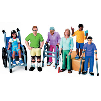 BLOCK PEOPLE, With Disabilities, Set of 6