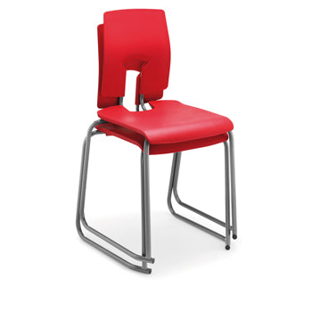 SE SKID BASE CHAIR, NON-FIRE RETARDANT SHELL, Sizemark 6 - 460mm Seat height, Light Green