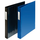 RING BINDER, 4 RING ('D' Shaped), A3, PVC Covered Stiff Board, 30mm Capacity, Black, Each