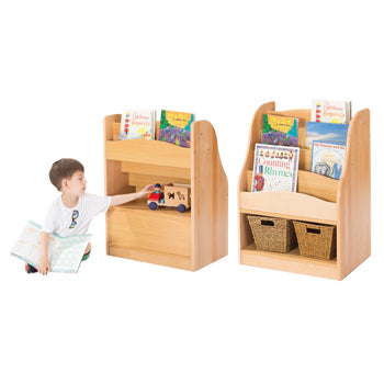 ZONA BEECHWOOD RANGE, BOOK DISPLAY, Double Sided with Storage, Each