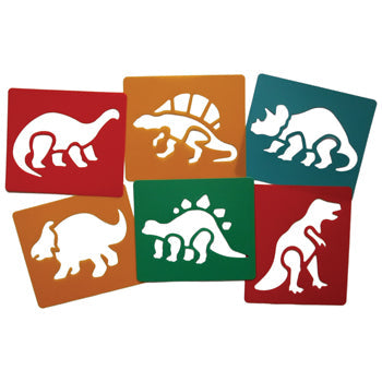 STENCILS, Dinosaurs, Pack of 6