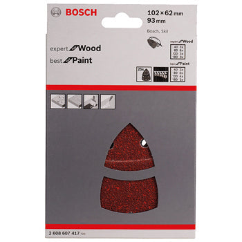 BOSCH SYNEON CHIP, Bosch Mixed Sanding Sheet Set, Longer battery life, Set of 10 sheets