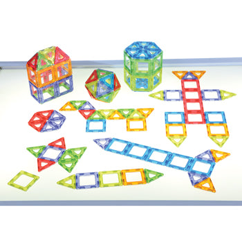 MAGNETIC POLYDRON, Translucent Magnetic Class Pack, Pack of 128 pieces