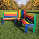 MARMAX RECYCLED PLASTIC PRODUCTS, Junior Buddy Bench 5 Seater, Rainbow, Each
