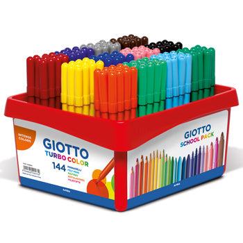 PENS, WASHABLE FIBRE TIP, FINE, GIOTTO Turbo Colour, Assorted, Pack of 12