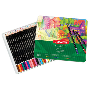 STANDARD HEXAGONAL COLOURED PENCILS, Derwent Academy, Pack of 24