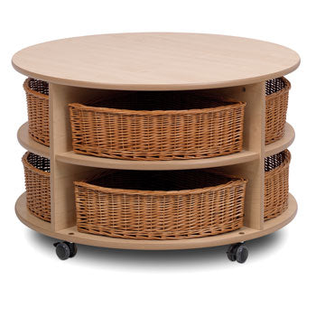 Millhouse STORAGE, MOBILE CIRCULAR LOW LEVEL STORAGE UNIT, With 8 Baskets