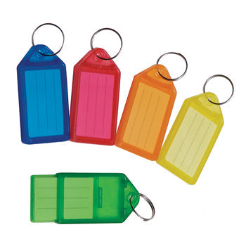 SLIDING KEY FOBS, Medium, Assorted Colours, Pack of 10