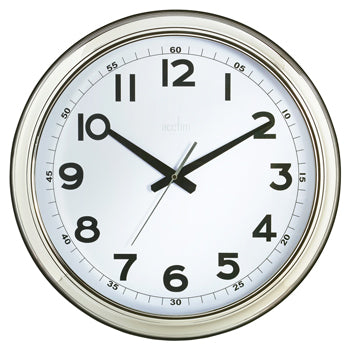 CLOCK, WALL, Chrome 455mm, Each