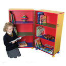 MAPLE EFFECT & PRIMARY COLOUR RANGE, MOBILE FOLD AWAY BOOKCASE, Primary Colours