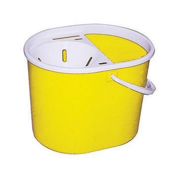 SYR CLEAN, BUCKETS AND WRINGERS, Oval Combo Mop Bucket, 7 litres, Yellow, Each