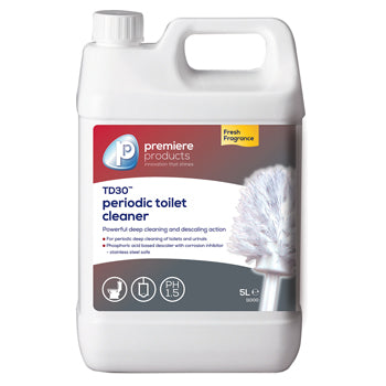 WASHROOMS AND TOILETS, Periodic Toilet Cleaner, T.D.30(TM), Premiere Products, Case of 2 x 5 litres