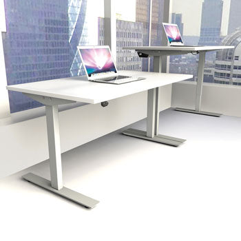 ELECTRIC HEIGHT ADJUSTABLE DESKS, RECTANGULAR, 1600mm width, Beech