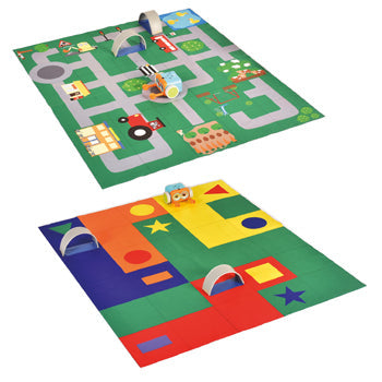 DOUBLE-SIDED ROBOT PLAY MATS, Little Town Robot, Each