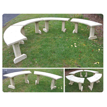 FREESTANDING CURVED BENCHES, Set of 4