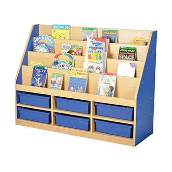 MILAN STORAGE RANGE, TIERED BOOKCASES, 6 Small Tray Unit, Red, Each