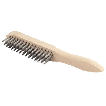 WIRE BRUSH, WOODEN HANDLE, Steel 4 Row, Each