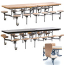 12 SEAT PRIMO MOBILE FOLDING TABLE, With Full Back, Black Gloss