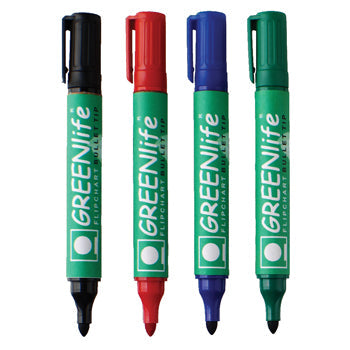 GREENLIFE, FLIPCHART MARKERS, Greenlife, Assorted, Pack of 4