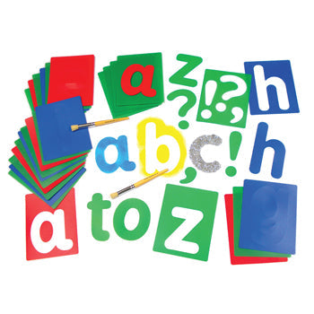 STENCILS, Alphabet, Each, Lowercase, Pack of 27