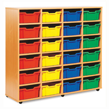 MOBILE DEEP TRAY UNIT, MOBILE TRAY UNITS, DEEP TRAY UNITS, 24 Deep Tray Unit, Beech
