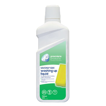 CATERING, Washing Up Liquid, Savona(R) D20, Premiere Products, Case of 12 x 750ml