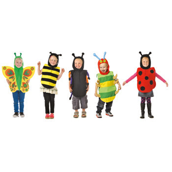 DRESSING UP, TABARDS, MINI BEASTS, Set of 5