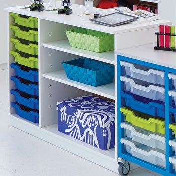 PREMIUM TRAY STORAGE, 8 SHALLOW TRAY UNIT, Grey