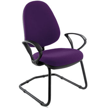 HIGH BACK CANTILEVER VISITOR CHAIR, With Fixed Arms - 610mm width, Taboo, EMERGENT CROWN CONTRACT OFFICE