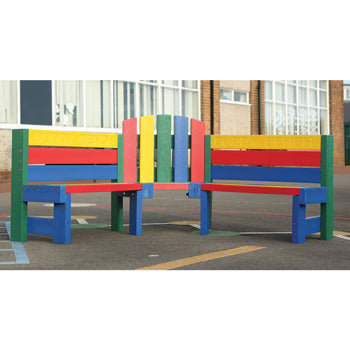 MARMAX RECYCLED PLASTIC PRODUCTS, Teeny Tot Buddy Bench, Rainbow, Each